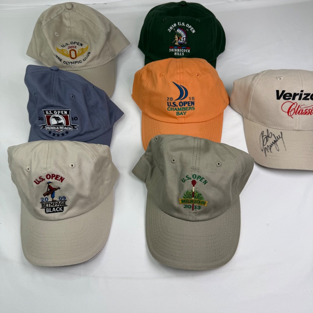 Lot of 7 USGA US Open Golf Hats Pebble Beach Bethpage Merion Shinnecock Hills